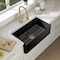 Kibi Pure 33 Fireclay Kitchen Farmhouse Apron Front Single Bowl Sink - Matte Black K2-SF33MB - alternate 8